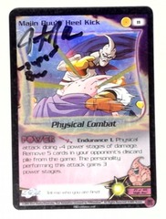 V1322: Majin Buu's Heel Kick: 11: Limited: Foil: MP: Fusion Saga: Signed/Autographed: Justin Cook: Black